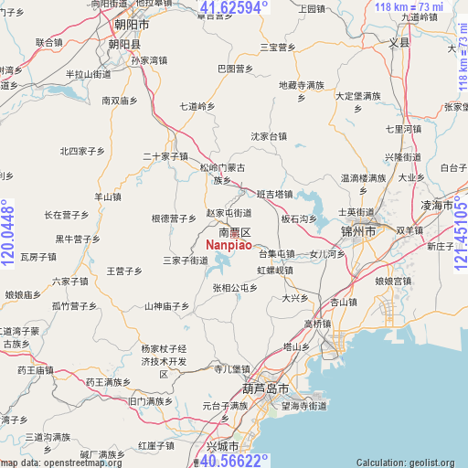 Nanpiao on map