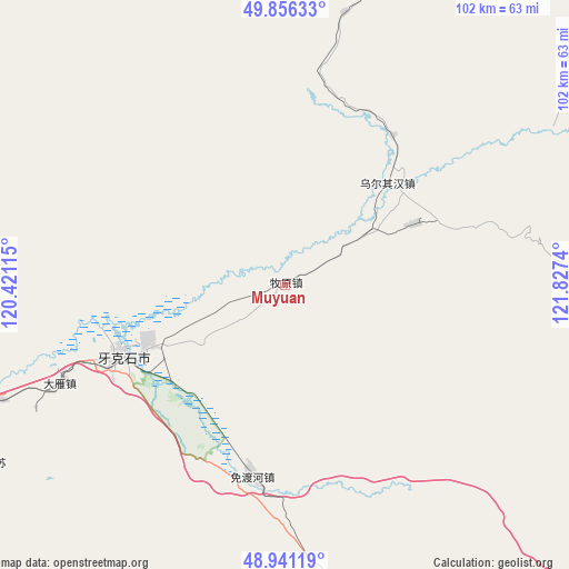 Muyuan on map