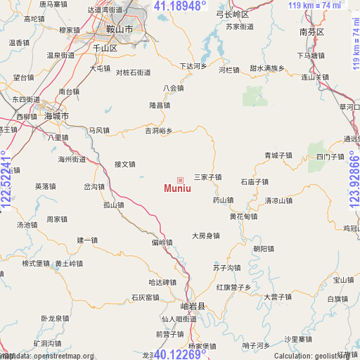 Muniu on map