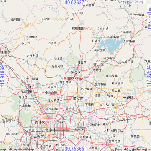 Miaocheng on map