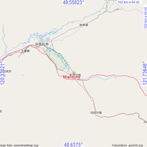 Mianduhe on map