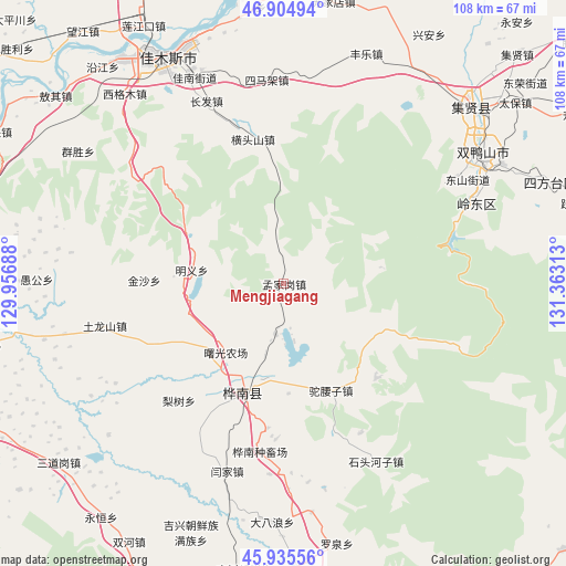 Mengjiagang on map