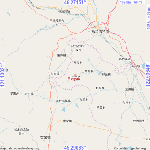 Meiyao on map