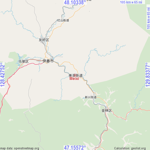 Meixi on map