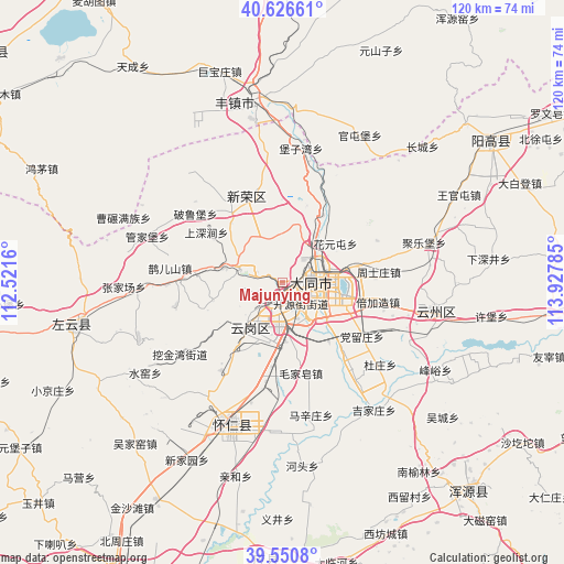 Majunying on map