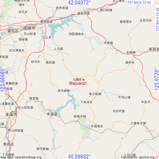 Majuanzi on map