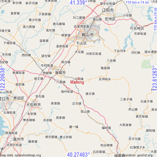 Mafeng on map