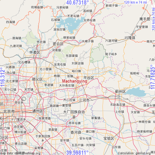 Machangying on map