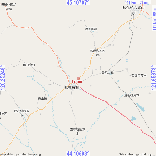 Lubei on map