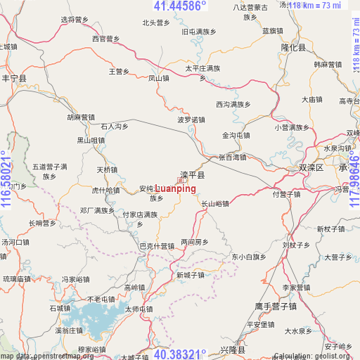 Luanping on map