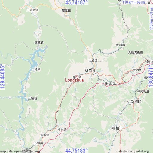 Longzhua on map