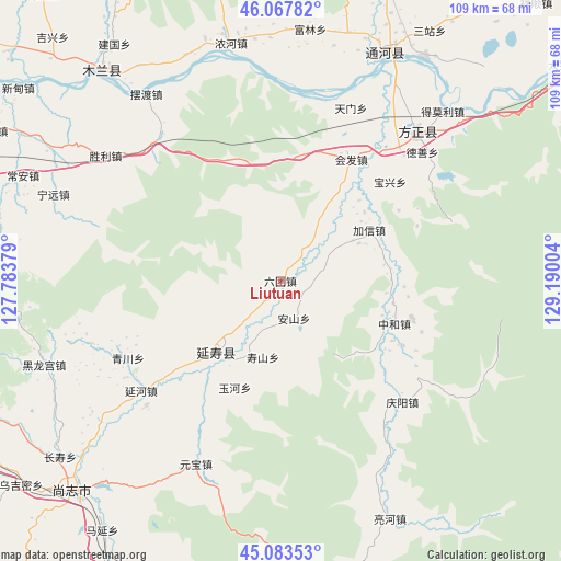 Liutuan on map