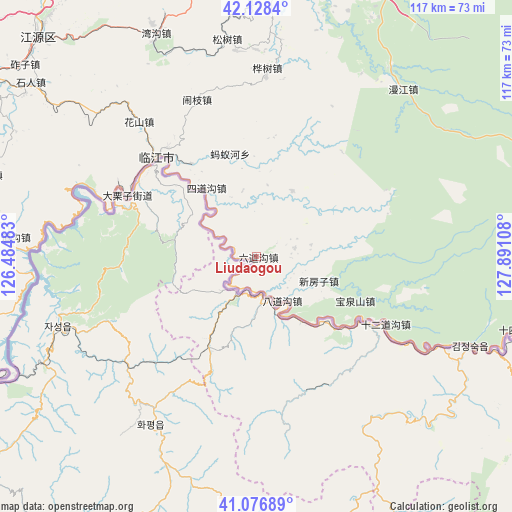 Liudaogou on map