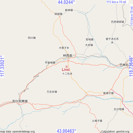 Linxi on map