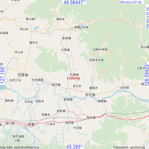 Lidong on map