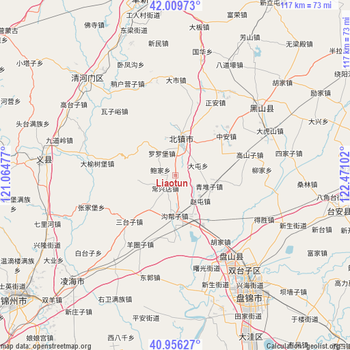 Liaotun on map