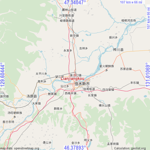 Lianjiangkou on map