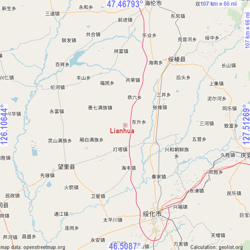 Lianhua on map