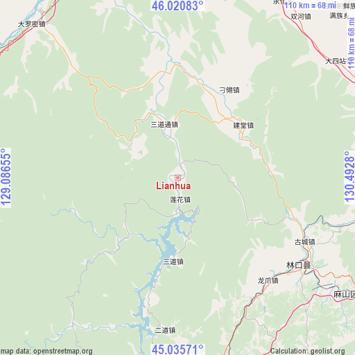 Lianhua on map