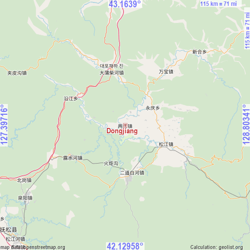 Dongjiang on map