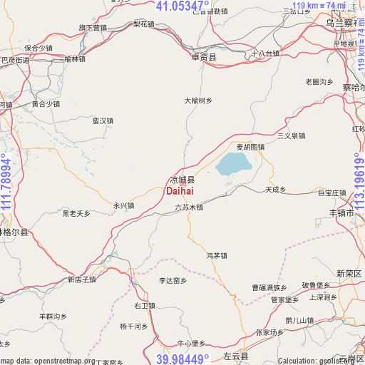 Daihai on map