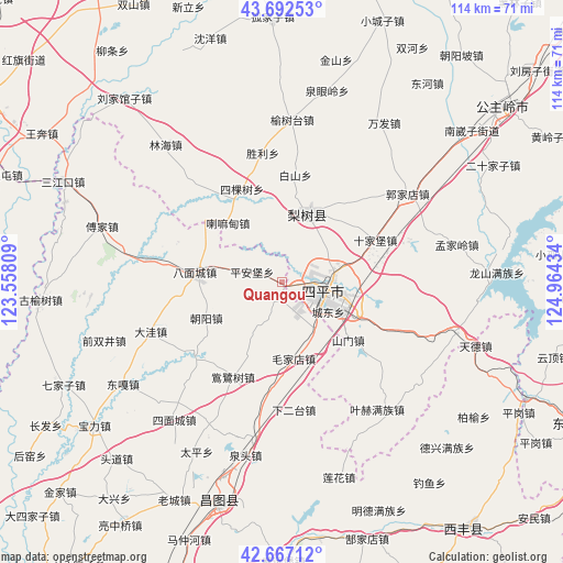 Quangou on map