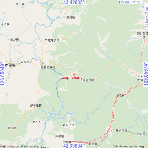 Laojinchang on map