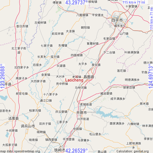 Laocheng on map