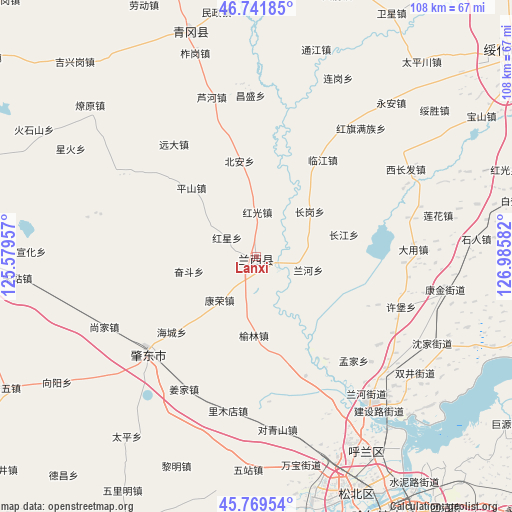 Lanxi on map