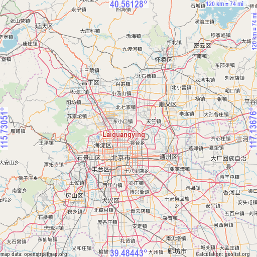 Laiguangying on map