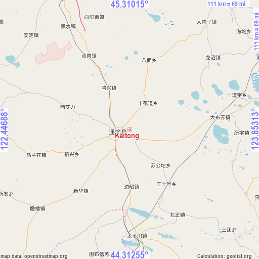 Kaitong on map