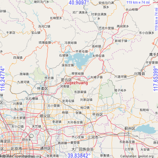 Jugezhuang on map