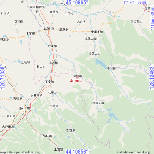 Jinma on map