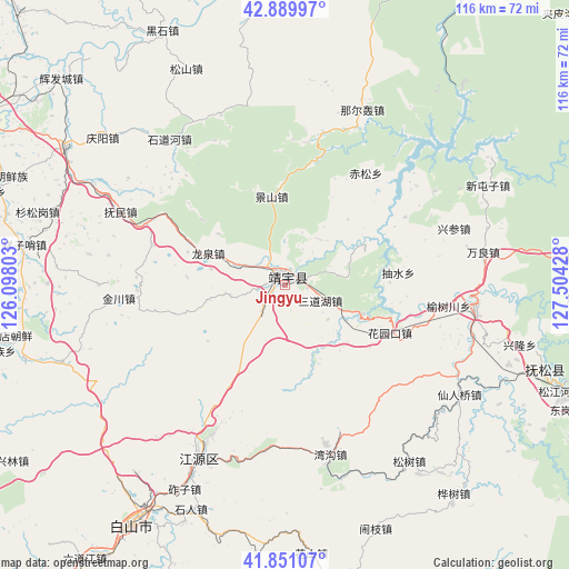 Jingyu on map