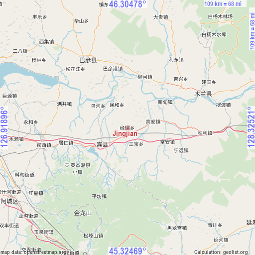 Jingjian on map