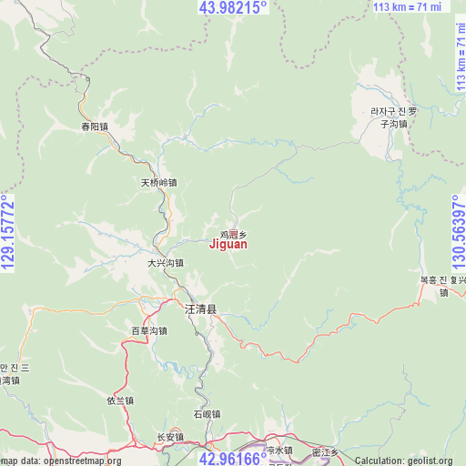 Jiguan on map