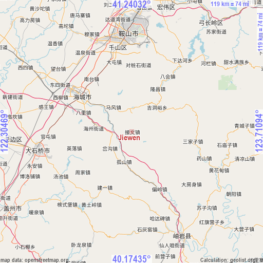 Jiewen on map