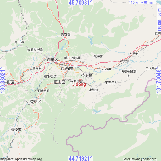 Jidong on map