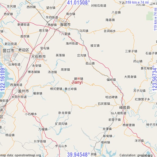 Jianyi on map