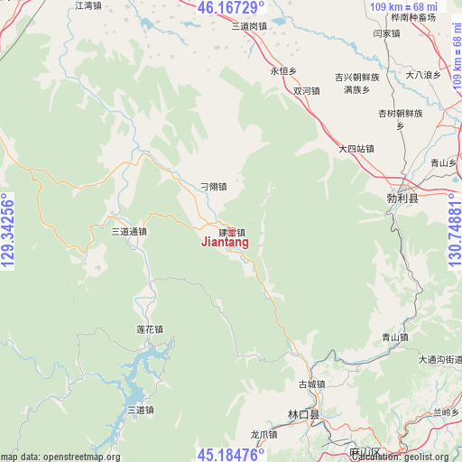 Jiantang on map