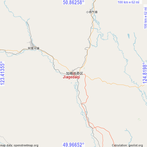 Jiagedaqi on map