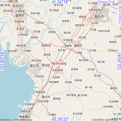 Huzhuang on map