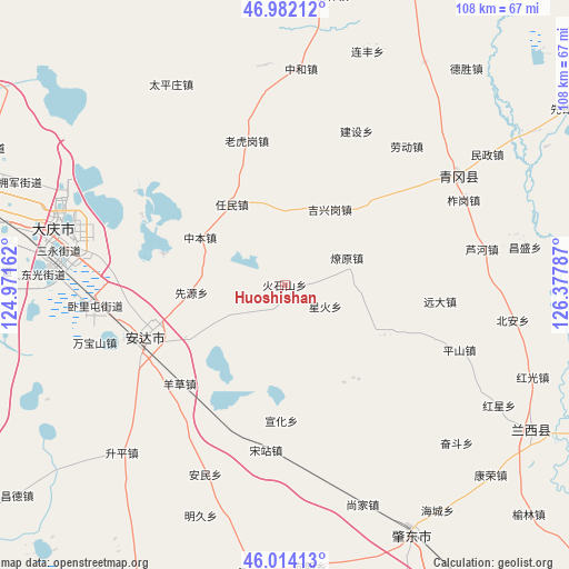 Huoshishan on map