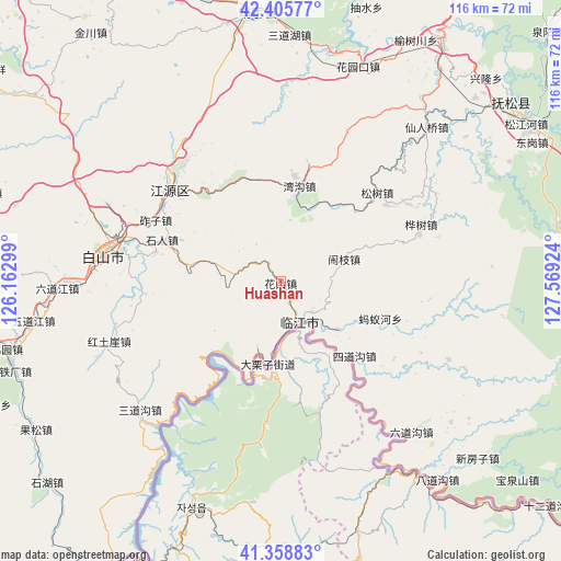 Huashan on map