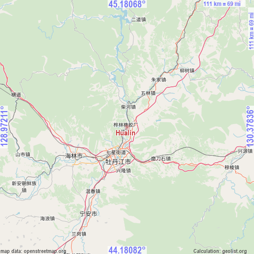 Hualin on map