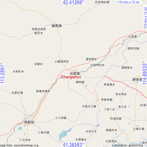 Changshun on map