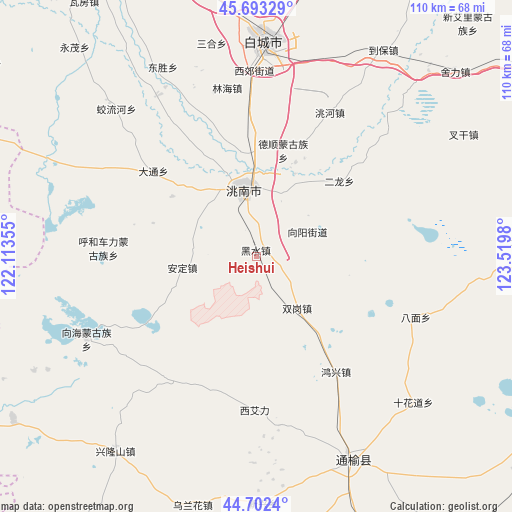 Heishui on map