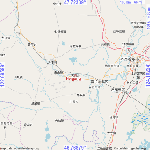 Heigang on map