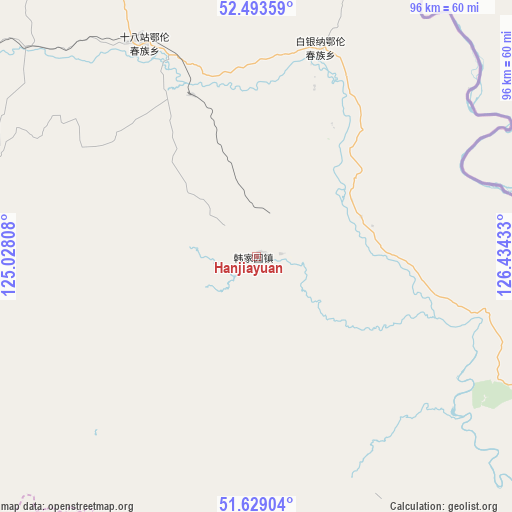 Hanjiayuan on map