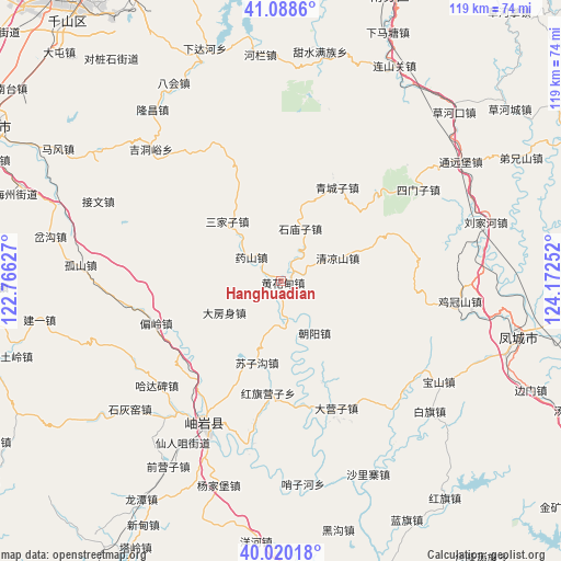 Hanghuadian on map